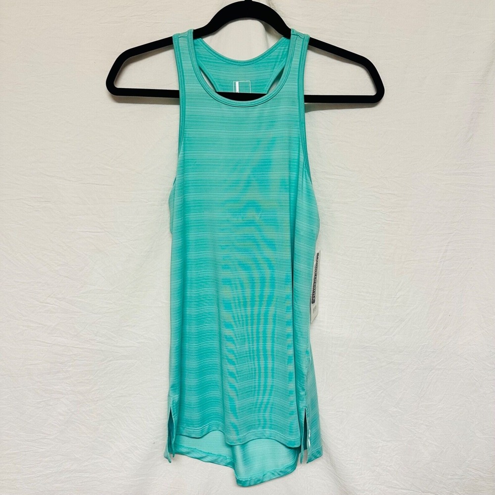 MONDETTA Open‎ Back Tank Active Small Brook Green Stripe